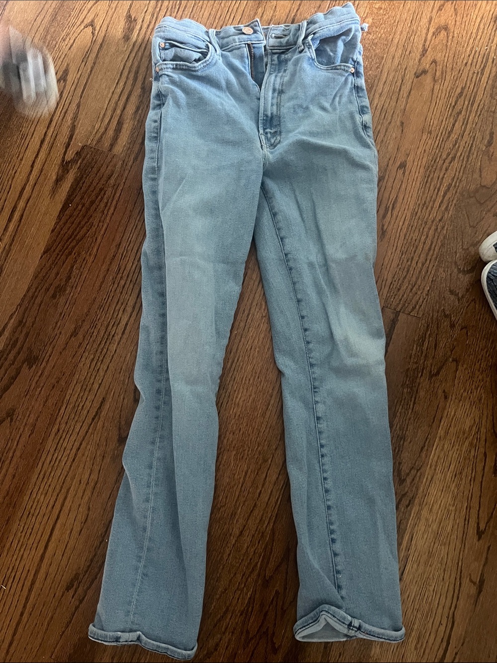 MOTHER Light Blue High-Rise Flare Jeans